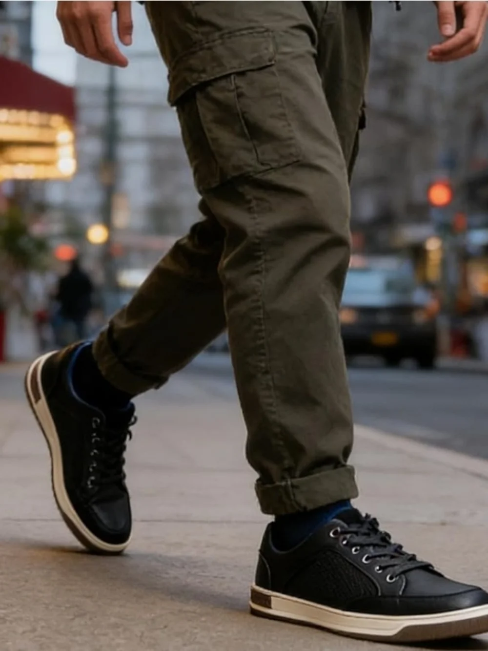 Men's Black Casual Lace-Up Sneakers